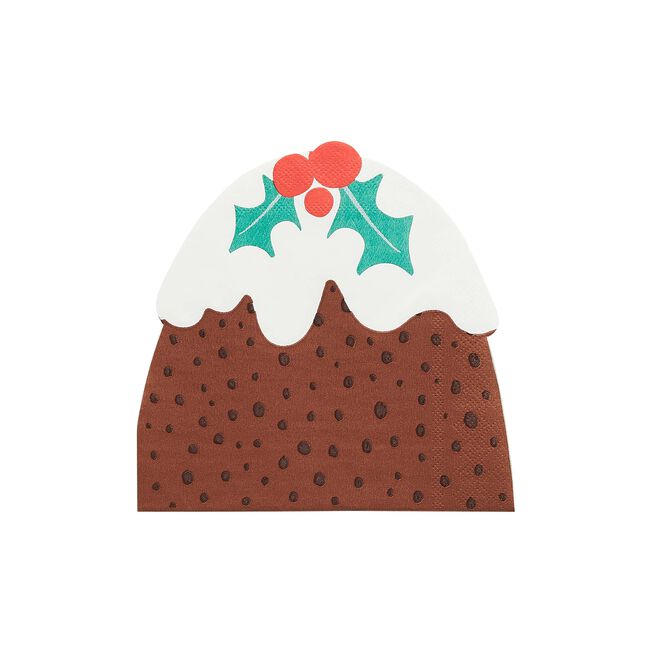 Christmas Pudding Paper Napkins - Pack of 16