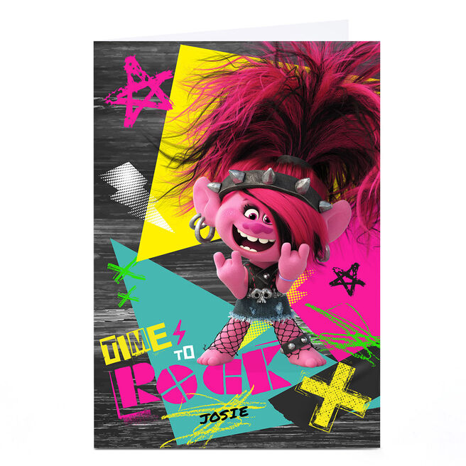 Personalised Trolls Card - Time To Rock
