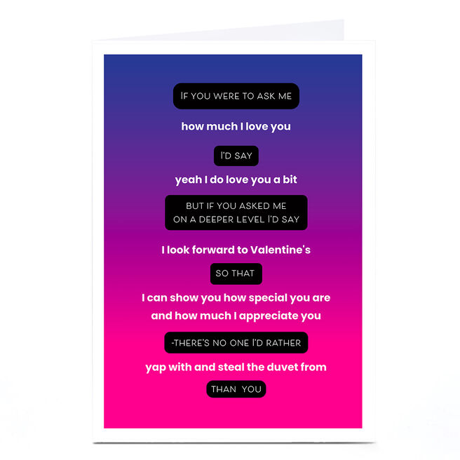 Personalised Valentine's Day Card - If You Asked Me On a Deeper Level