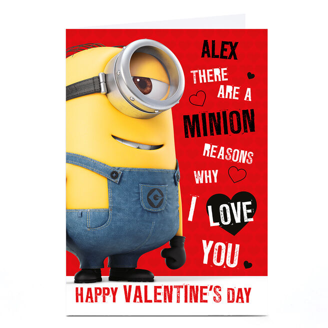 Personalised Minions Valentine's Day Card - A Minion Reasons