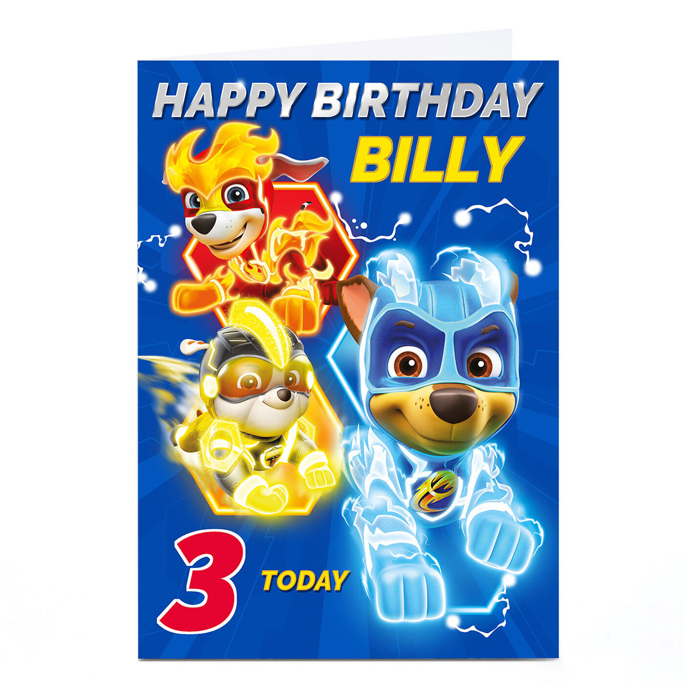 Buy Personalised Paw Patrol Birthday Card Mighty Pups Name Age For