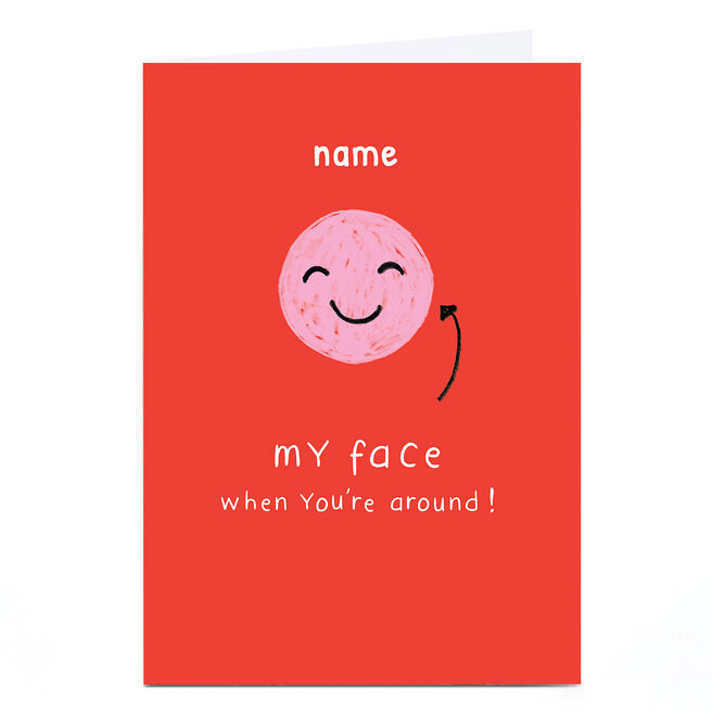 Personalised Bangheads Valentine's Day Card - My Face When You're Around, Any Name