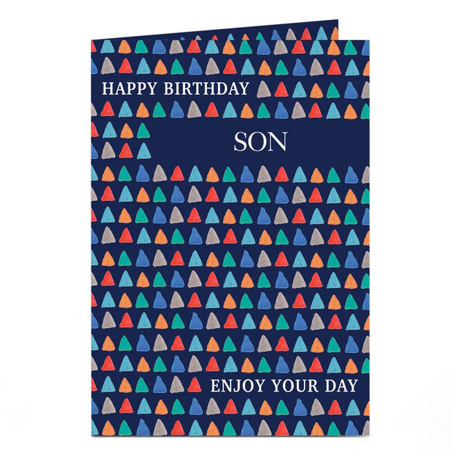 Personalised Birthday Card - Triangular Pattern, Son