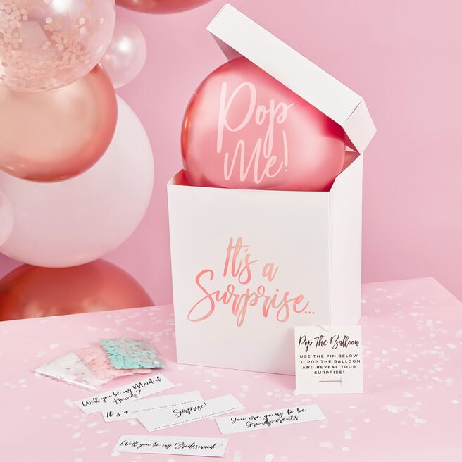 Metallic Rose Gold Surprise In A Box Set