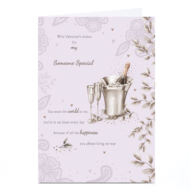Personalised Valentine's Day Card - Bubbly Champagne, Someone Special