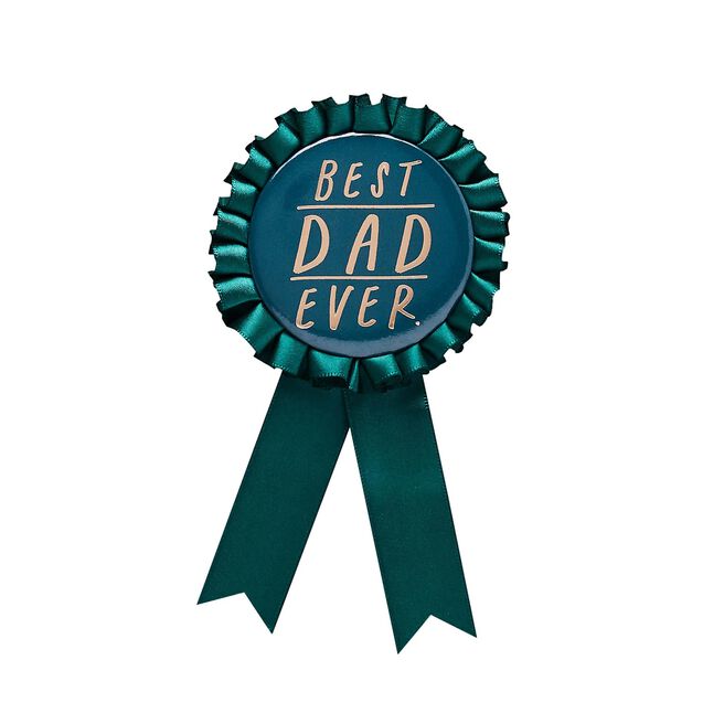 Teal Best Dad Ever Ribbon Badge