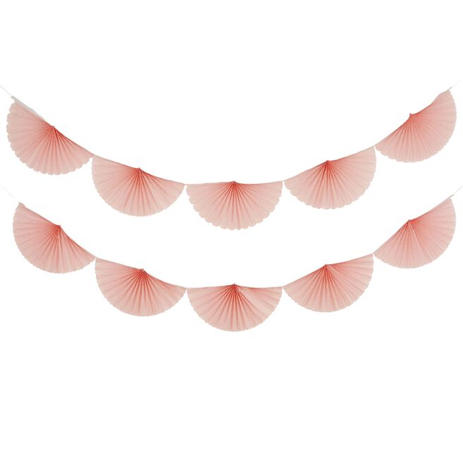 Pink Paper Fan Garland 2m