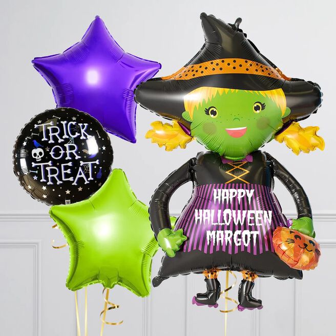 Personalised Witch Foil Bouquet - Delivered Inflated!