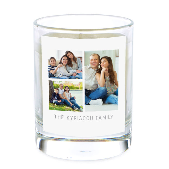 Pomegranate & Cashmere Scented Photo Candle - 3 Photos Any Message
