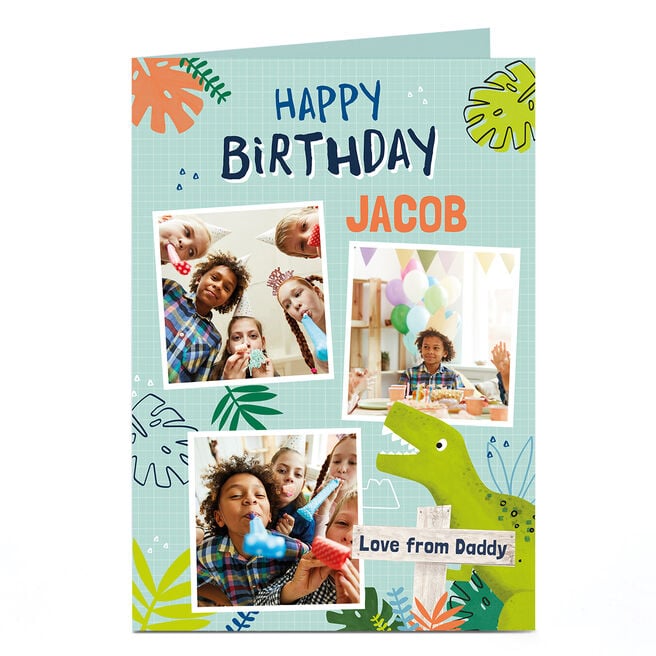 Photo Birthday Card - Dinosaurs To & From