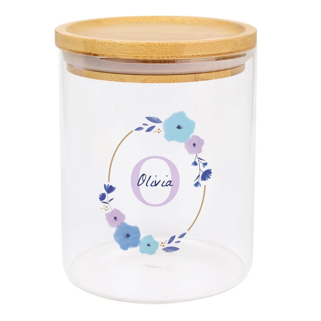 Personalised Floral Initial Storage Jar