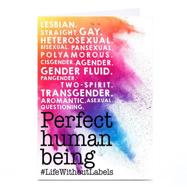Personalised Pride LGBTQ+ Card - Perfect Human Being