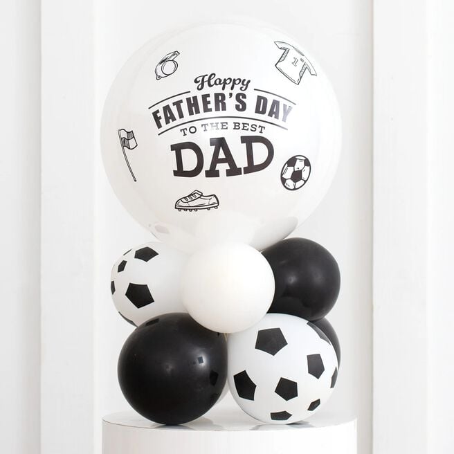 Happy Father's Day Football Bubble Balloon Stack - Delivered Inflated!
