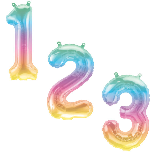 Jeli Ombre Air-Inflated NumberBalloons 0-9 - DEFLATED