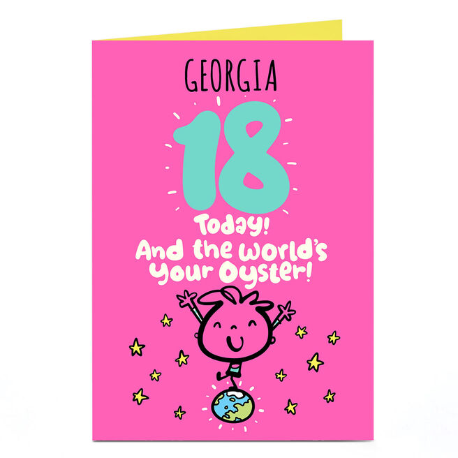 Personalised Fruitloops 18th Birthday Card - The World's Your Oyster!