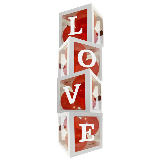 LOVE Decorative Balloon Boxes (Includes 16 Balloons)