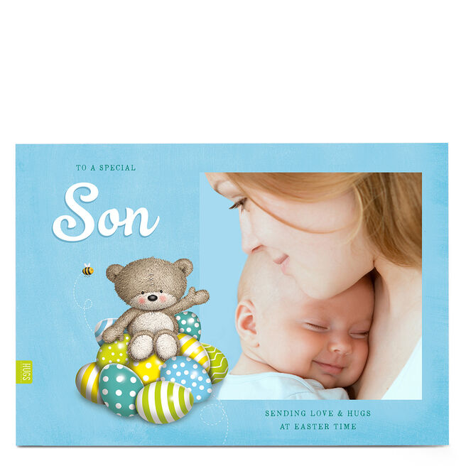 Hugs Photo Upload Easter Card - To A Special Son