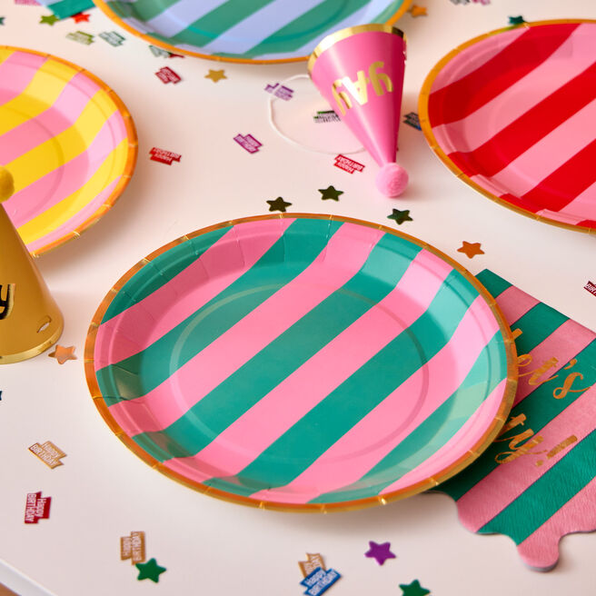 Colour Clash Paper Plates - Pack of 10