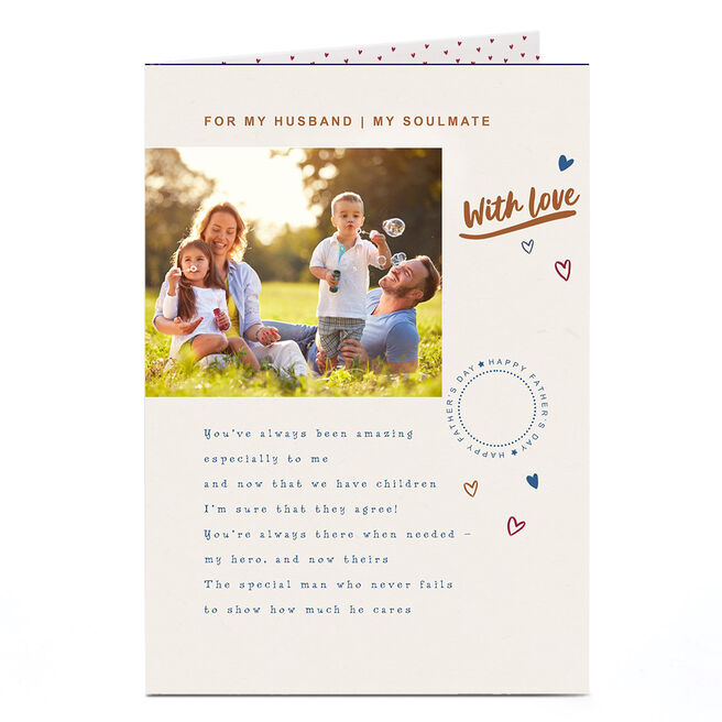 Photo Father's Day Card - My Hero and Now Theirs, Husband