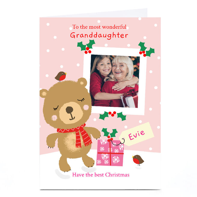 Personalised Lindsay Loves To Draw Christmas Card - Wonderful Granddaughter