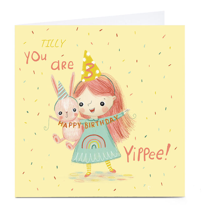 Personalised Emma Valenghi Birthday Card - Any Age, Yippee!