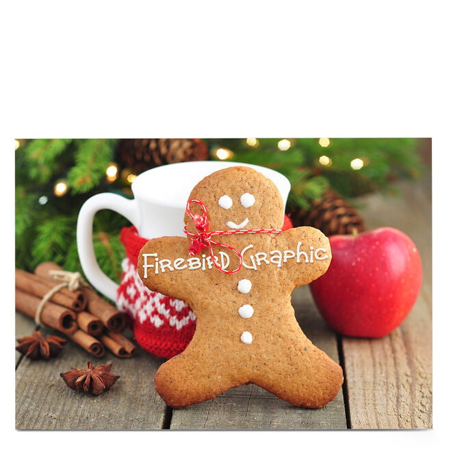 Personalised Business Christmas Card - Gingerbread Man
