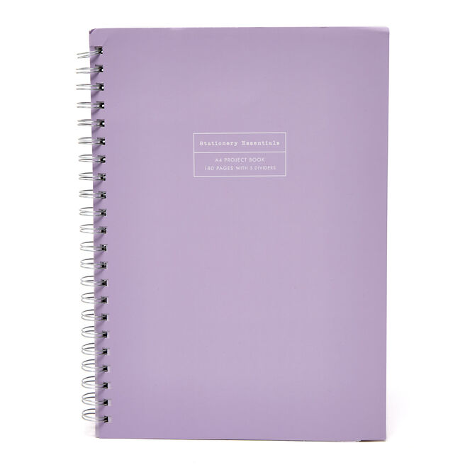 Stationery Essentials Lilac A4 Project Book