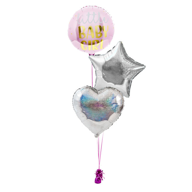 Baby Girl Inflated Balloon Arrangement