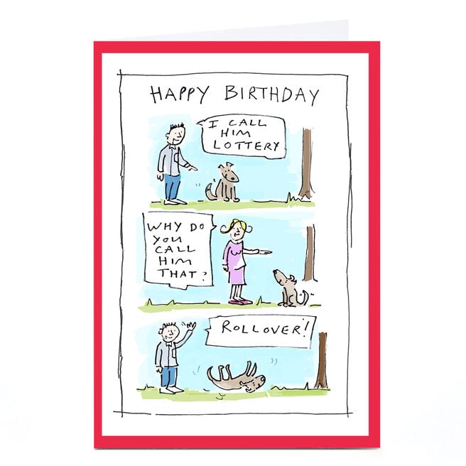 Personalised Vicar Of Scribbly Card - I Call Him Lottery...