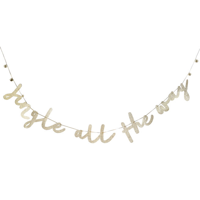 Gold Jingle All The Way Bell Card Banner 2m