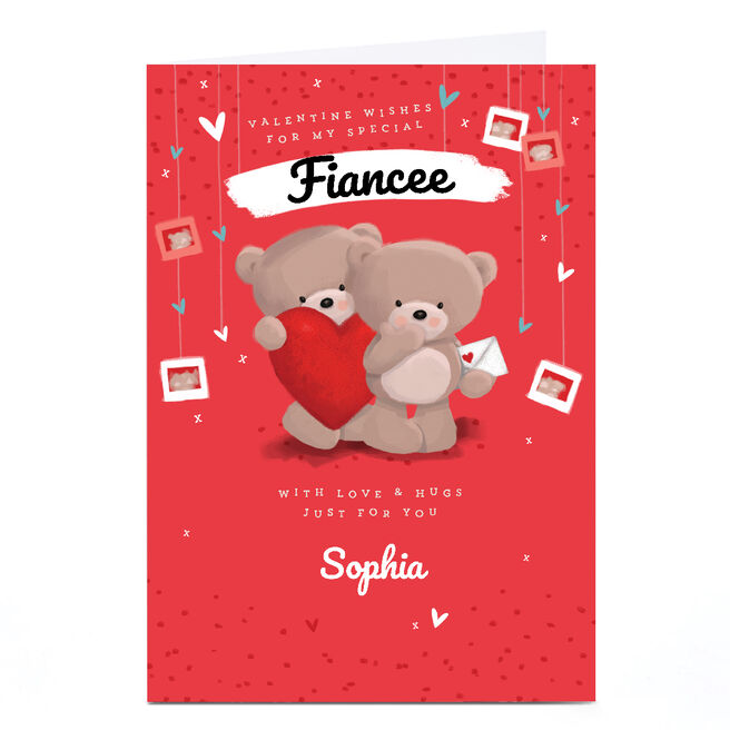 Personalised Hugs Valentine's Day Card - Valentine's Wishes, Fiancee