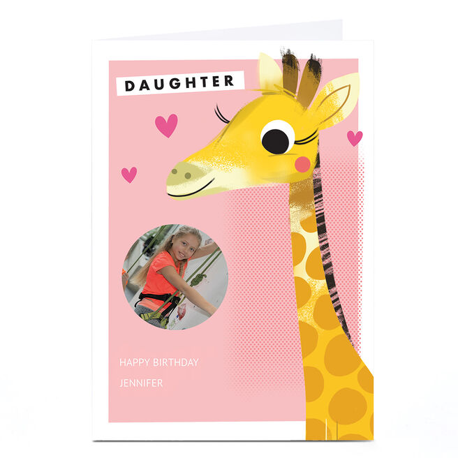 Photo Hello Munki Birthday Card - Daughter Giraffe 