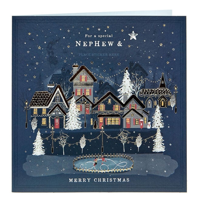 Exquisite Christmas Card - Nephew & (Stickers Included)