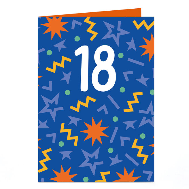 18th Birthday Card - Jazzy Blue Explosion