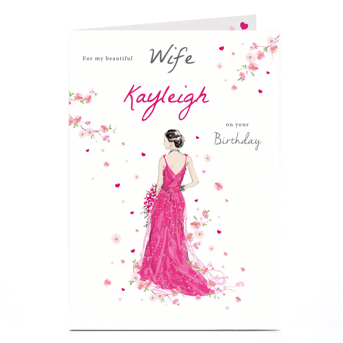 Buy Personalised Birthday Card Pink Dress Flowers For Gbp 1 79 Card Factory Uk