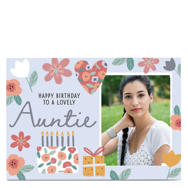 Photo Juniper & Rose Birthday Card - Auntie
