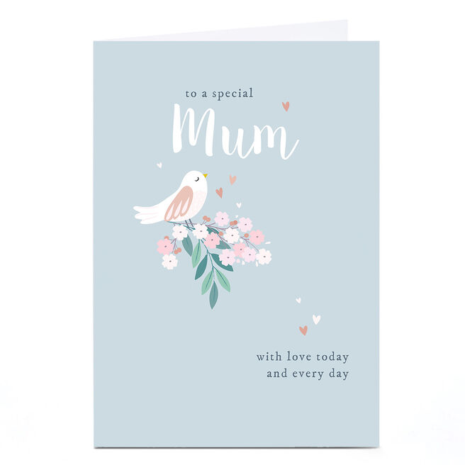 Personalised Klara Hawkins Mother's Day Card - Special Mum, Bird