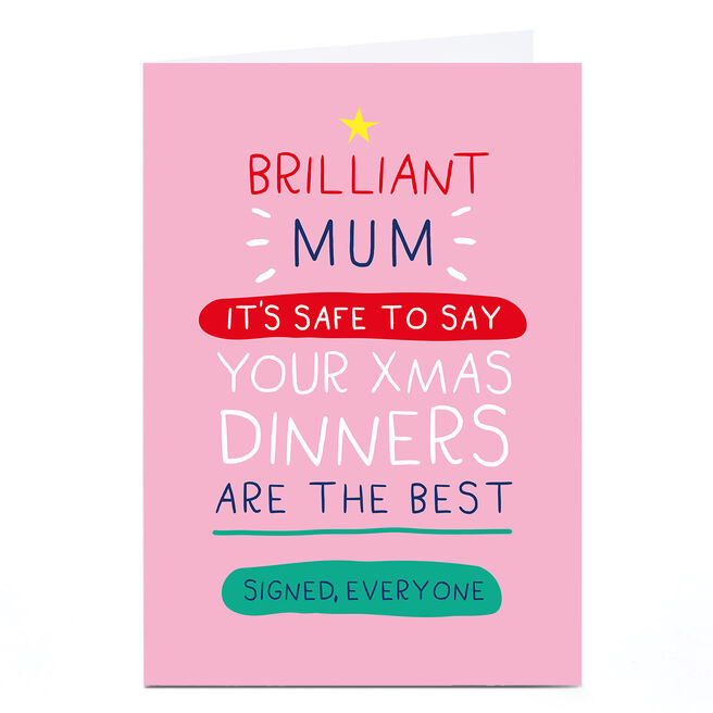 Personalised Smiley Happy People Christmas Card - Best Dinners