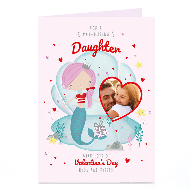A4 Photo Valentine's Day Card - Mer-Mazing Daughter