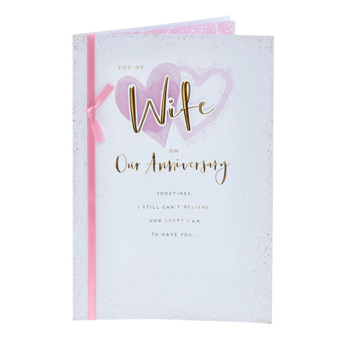 For My Wife How Lucky I Am Wedding Anniversary Card 