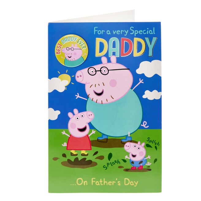 Daddy Peppa Pig Father's Day Card with Badge
