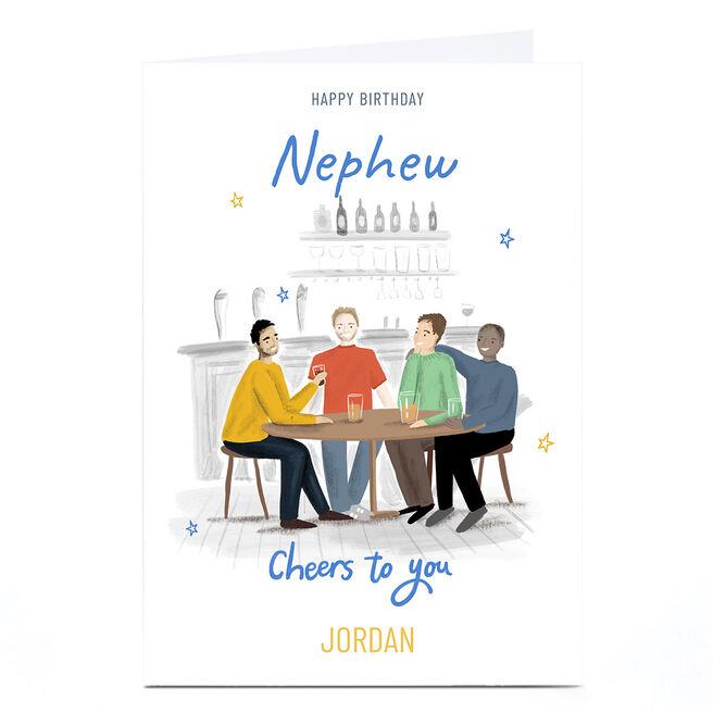 Personalised Birthday Card - Pub Scene, Nephew