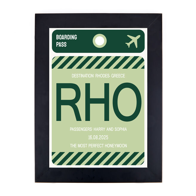 Personalised Wall Art - Green Boarding Pass