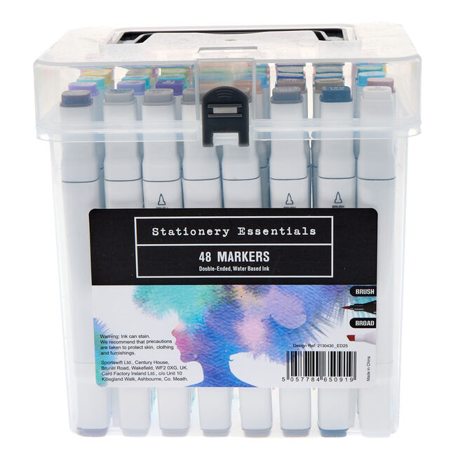 Stationery Essentials 48 Double-Ended Markers
