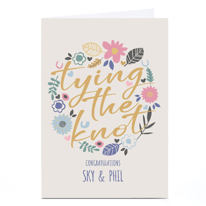 Personalised Bev Hopwood Wedding Card - Tying The Knot