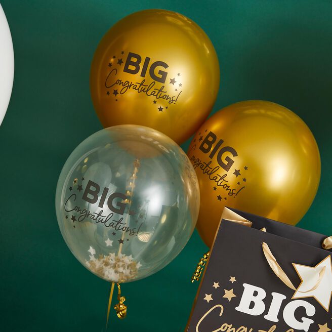 Big Congratulations 12-Inch Latex Balloons - Pack of 5