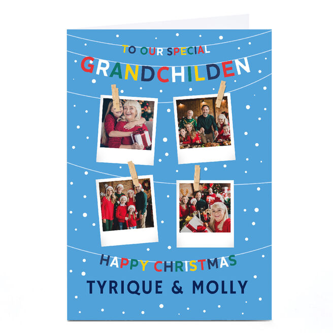 Photo Christmas Card - 4 Polaroids, To Our Special Grandchildren