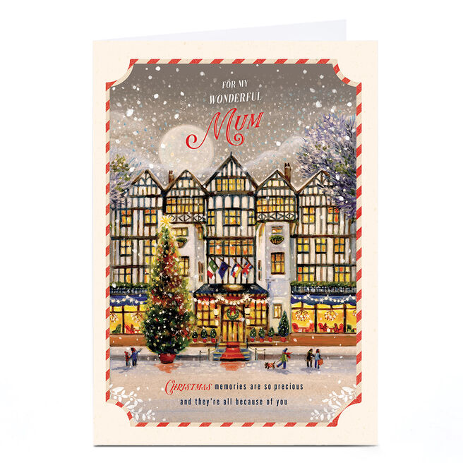 Personalised Christmas Card - Village Scene, Mum