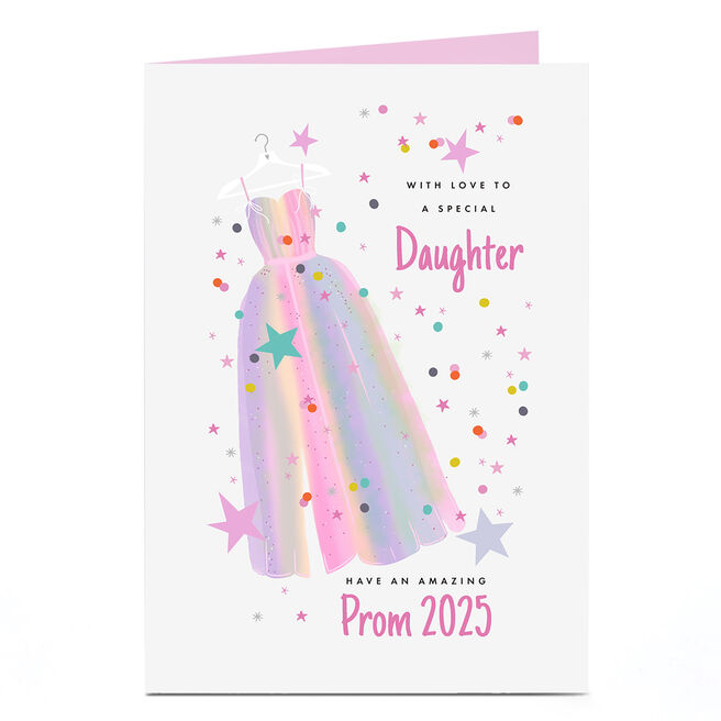Personalised Prom Card - Pastel Prom Dress, Daughter