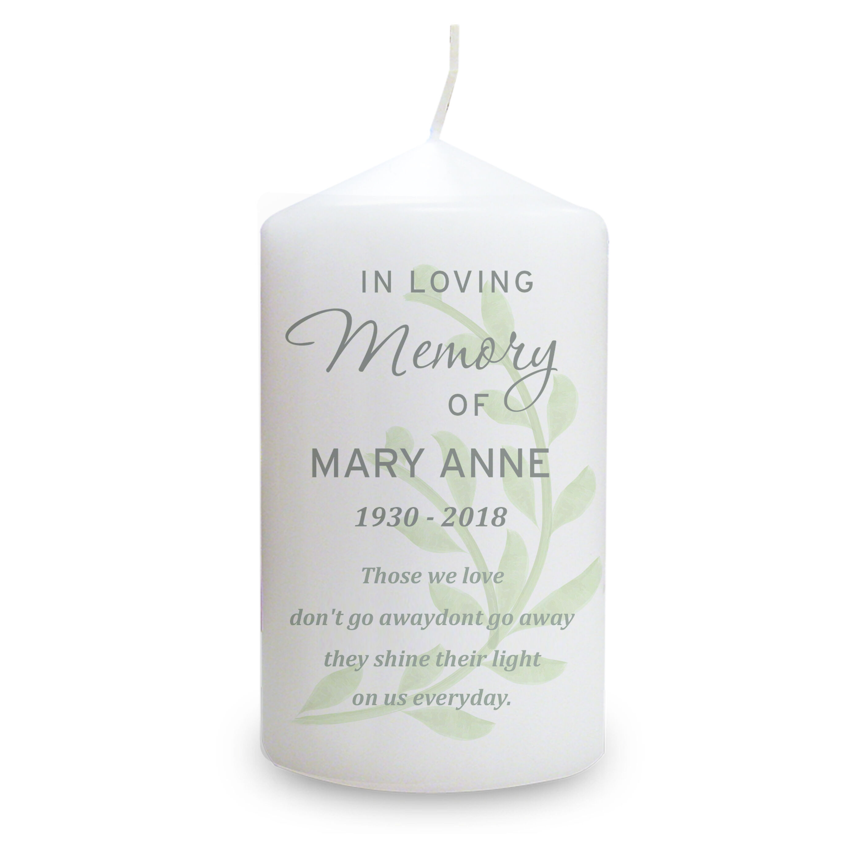 In loving memory shop candles
